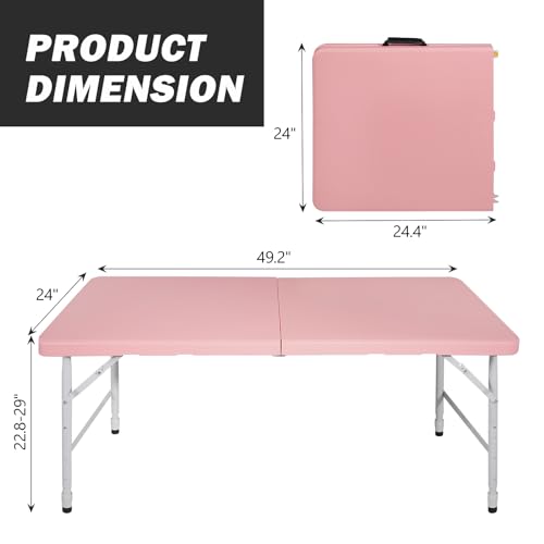 Portable Plastic Folding Table 4ft Heavy Duty Indoor Outdoor Y145657