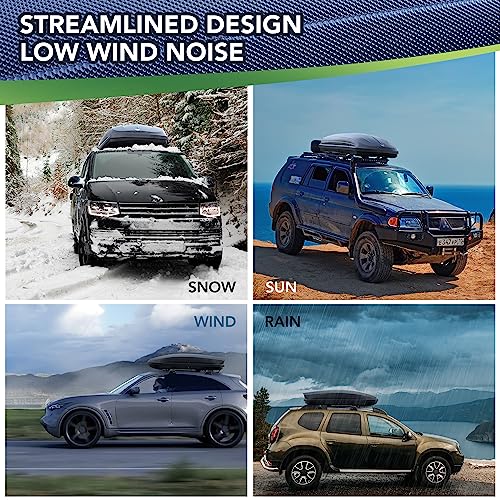 12 Cubic Feet Hard Shell Top Mount Rooftop Cargo Box, Dual-Side Opening, Universal Fit for Cars & SUVs Z279493