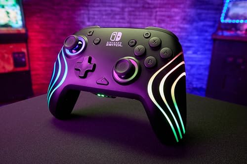 PDP Afterglow Wave Wireless RGB Gaming Controller for Nintendo Switch, Black I1528