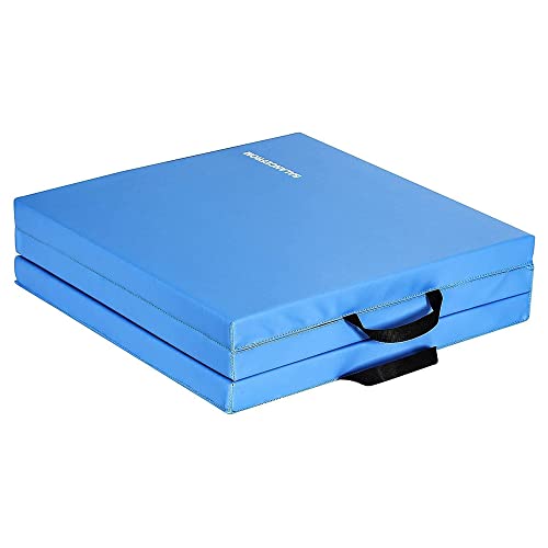 BalanceFrom Folding Gymnastics Mat, Thick Yoga & Workout Pad, Blue S867369