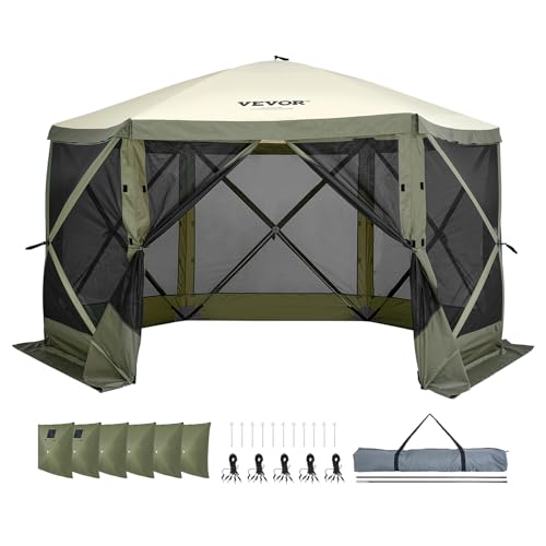 VEVOR Pop Up Gazebo Screen Tent 10x10ft with Mosquito Netting B21209