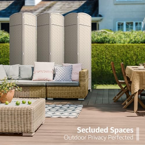 Sorbus 8-Panel Black Room Divider, 6 ft Tall Folding Privacy Screen T242