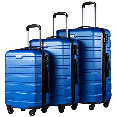 Coolife Luggage 4 Piece Set Spinner Hardshell TSA Lock P1083