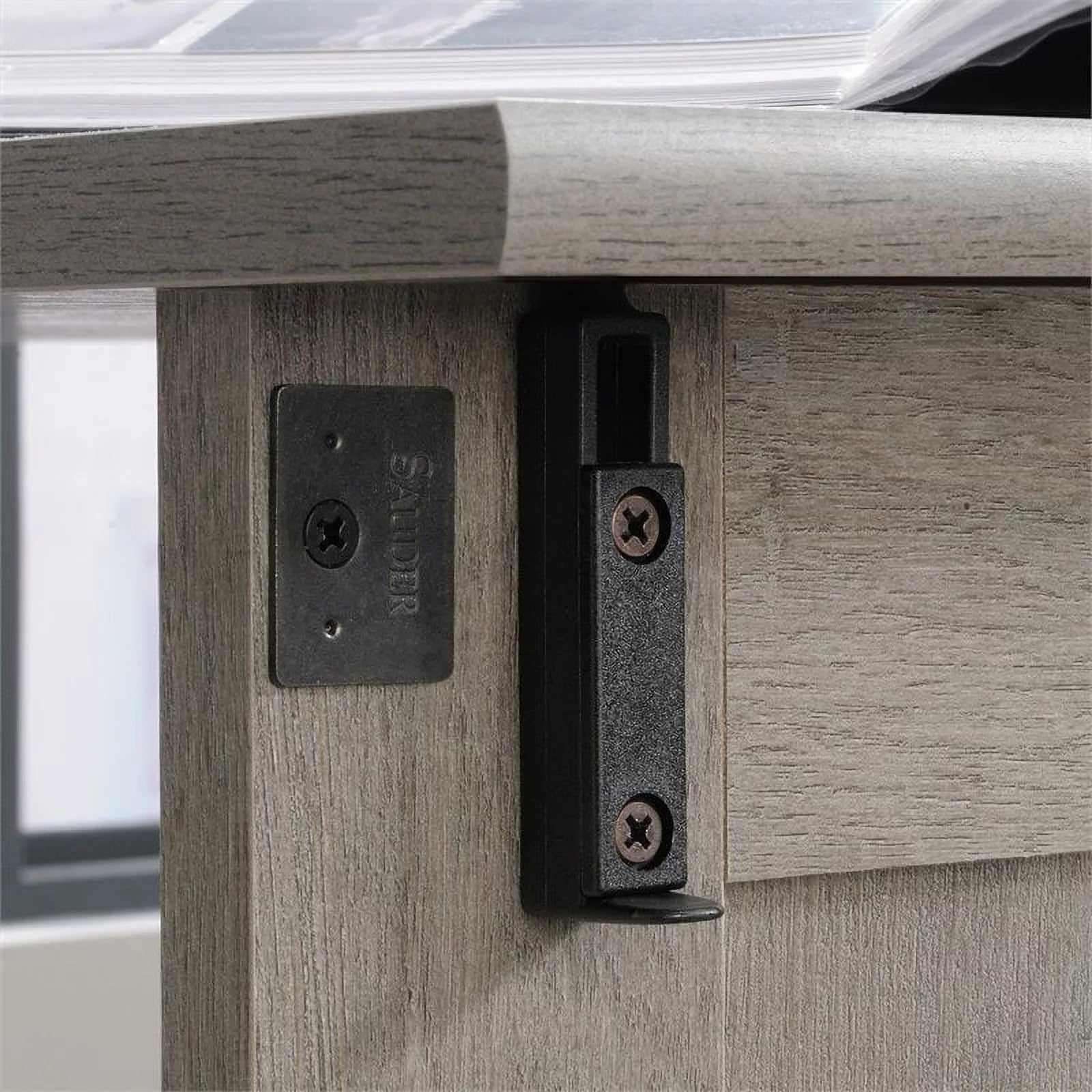 Pemberly Row Contemporary Engineered Wood Sewing Craft Table Oak A45888