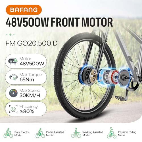 BAFANG 48V 500W Front Hub Motor Ebike Conversion Kit for 20"/26"/700C Wheels E8923