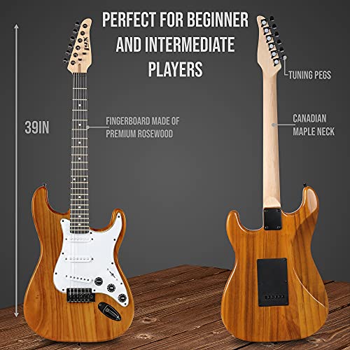 LyxPro Electric Guitar 39" Beginner Starter Kit with 20W Amp, Black B69338