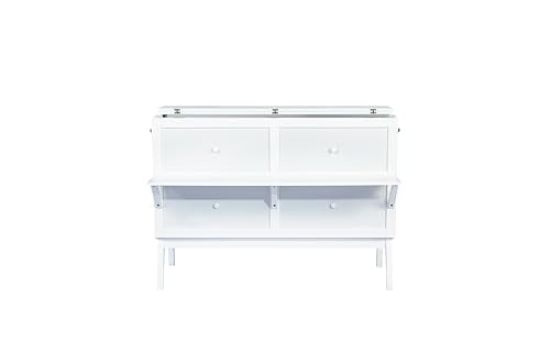 Queen Murphy Bed with Desk and Removable Shelves, USB Port, White H566492