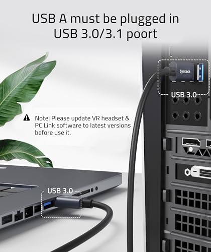 Syntech Link Cable 16FT USB 3.0 to USB C for Meta Quest 3/3S/2, PCVR & SteamVR X45404
