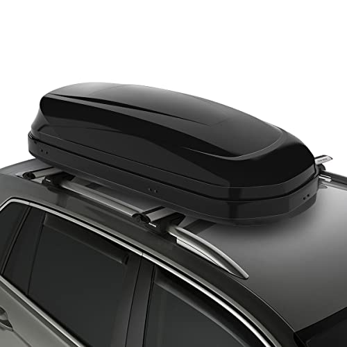 DNA MOTORING Rooftop Cargo Box Lockable Car Top Storage Case 110 Lbs Textured Black P1853