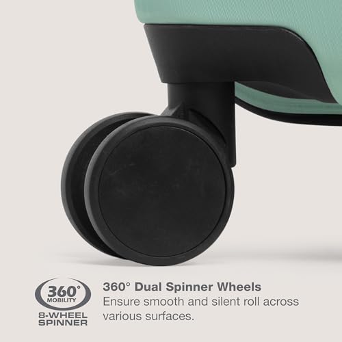 U.S. Traveler Boren Polycarbonate Hardside Carry-on Suitcase with 8 Spinner Wheels, Teal, 22-Inch S2578