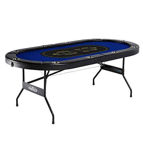 Barrington Folding Poker Table with Padded Rail and Felt Playing Surface D15193