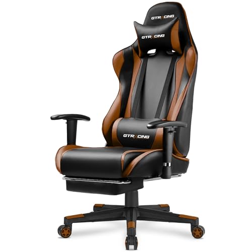 GTRACING Gaming Chair with Footrest, Blue R841