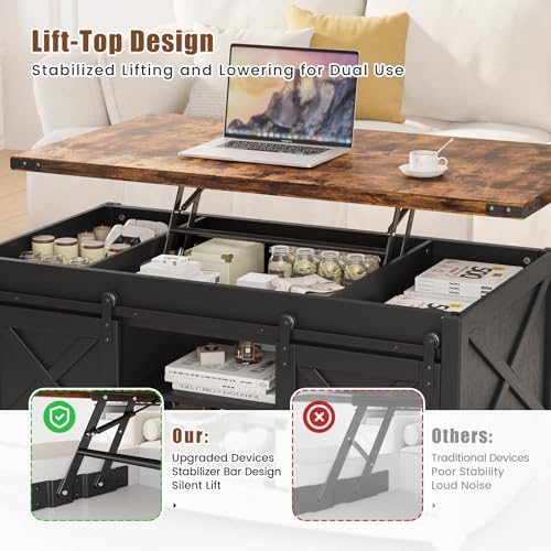 48" Farmhouse Lift Top Coffee Table with Storage, White E473872