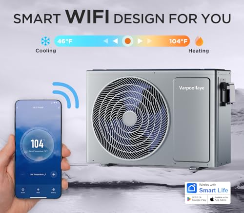 27000 BTU Electric Pool Heater for Above Ground & Inground Pools, WiFi Control, 120V U93482