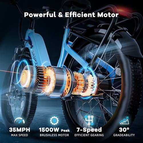 1500W Electric Bike for Adults, 48V 20AH Removable Battery Step-Thru, 24" Fat Tire Y988340