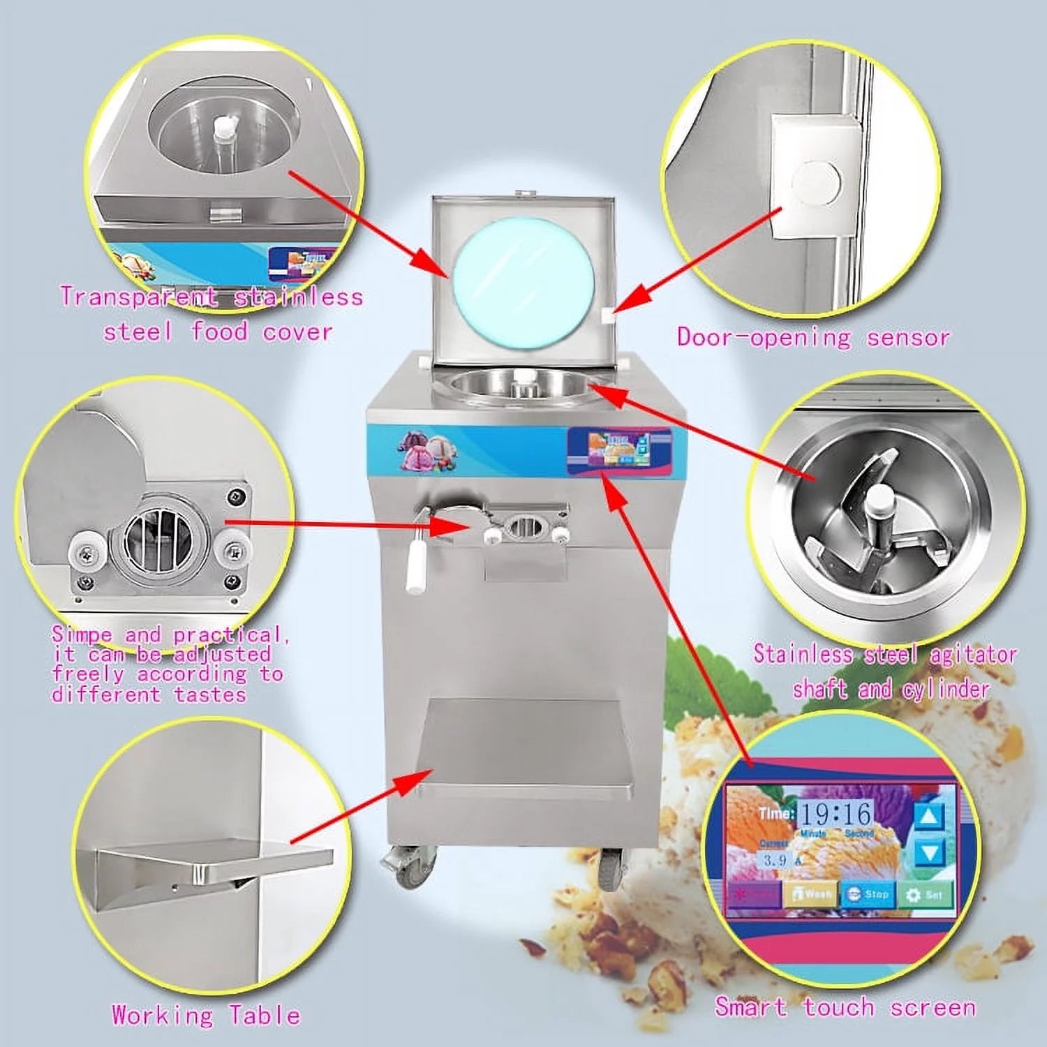 Kolice ETL Commercial Gelato Ice Cream Machine Batch Freezer Y1426