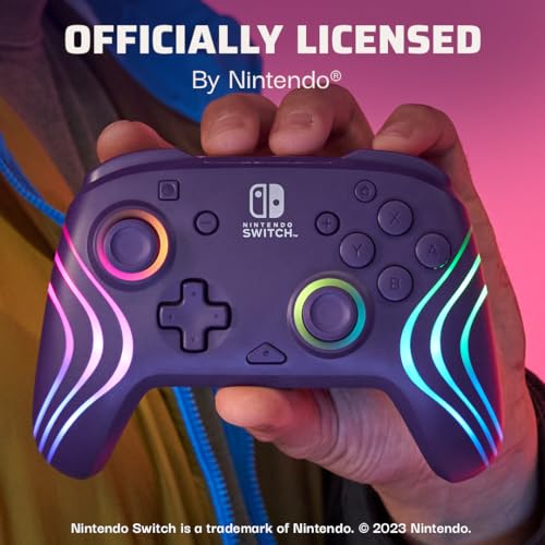 PDP Afterglow Wave Wireless RGB Gaming Controller for Nintendo Switch, Black I1528