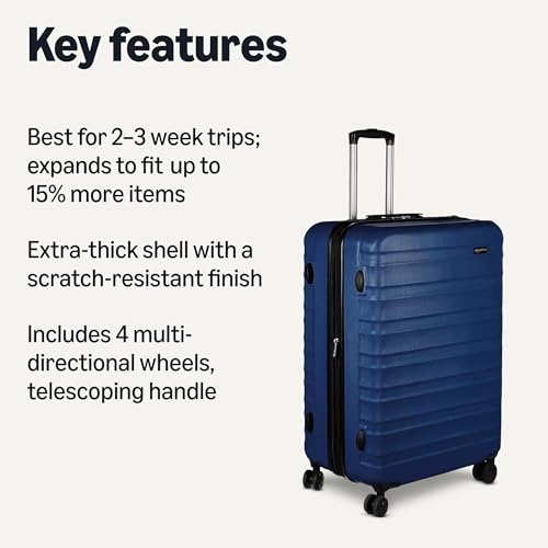 Amazon Basics 21" Hardside Carry-On Luggage with Wheels, Expandable, Black L489
