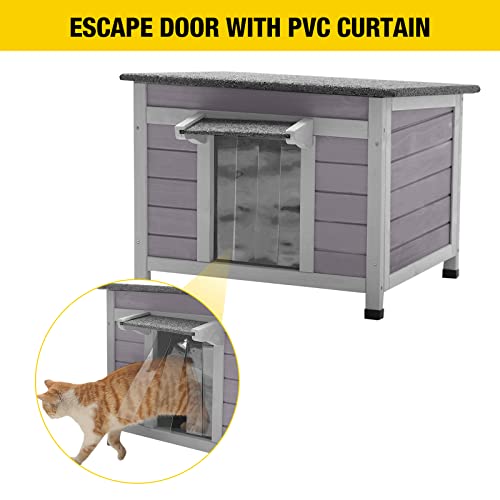 Aivituvin Cat House Outdoor Indoor Insulated Shelter with Escape Door R3178