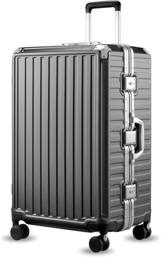 LUGGEX Aluminum Frame Carry On Luggage, 20 Inch Hard Shell Suitcase, Charcoal Metallic V31867