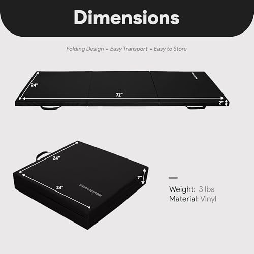 BalanceFrom Folding Gymnastics Mat, Thick Yoga & Workout Pad, Blue S867369