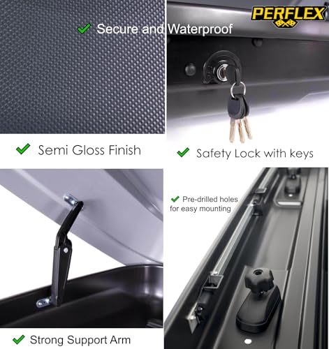Perflex Exclusive Rooftop Cargo Box Carrier Large 17.7 cu ft, Dual Side Opening, White L7207
