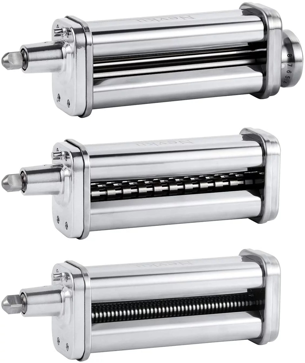 Excellent Pasta Maker Attachments Set for all KitchenAid Stand Mixer  including Pasta Sheet Roller  Spaghetti Cutter  Fettuccine Cutter by Nevku