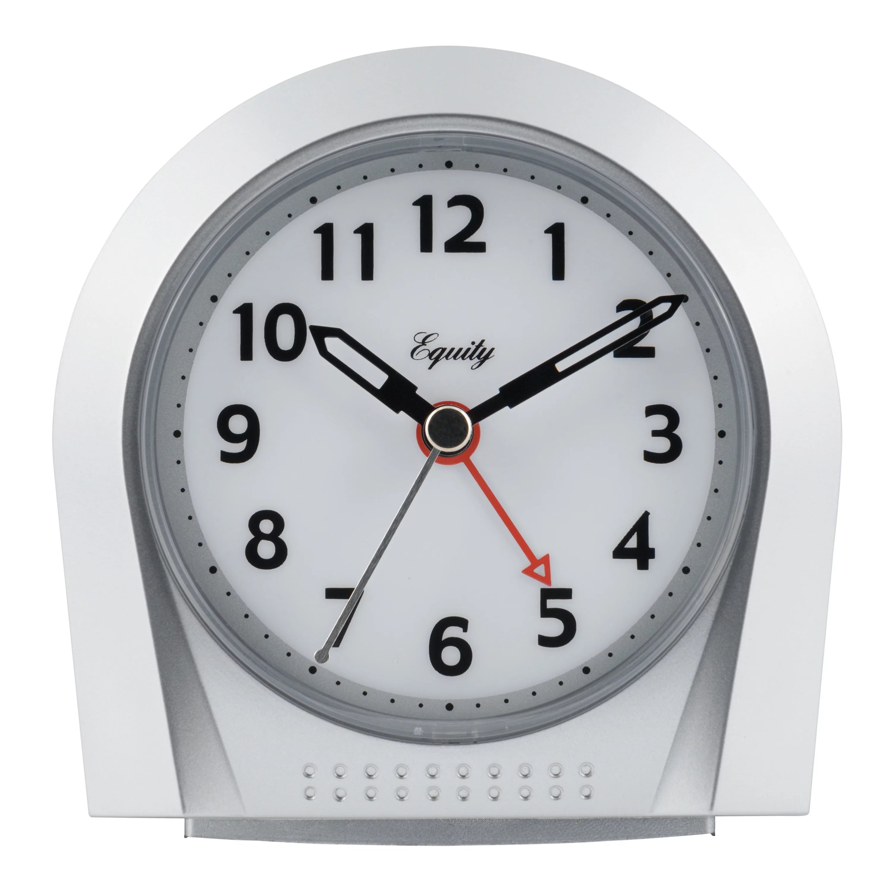 Equity by La Crosse Silver Silent Sweep Night Vision Alarm Tabletop Clock, 21103