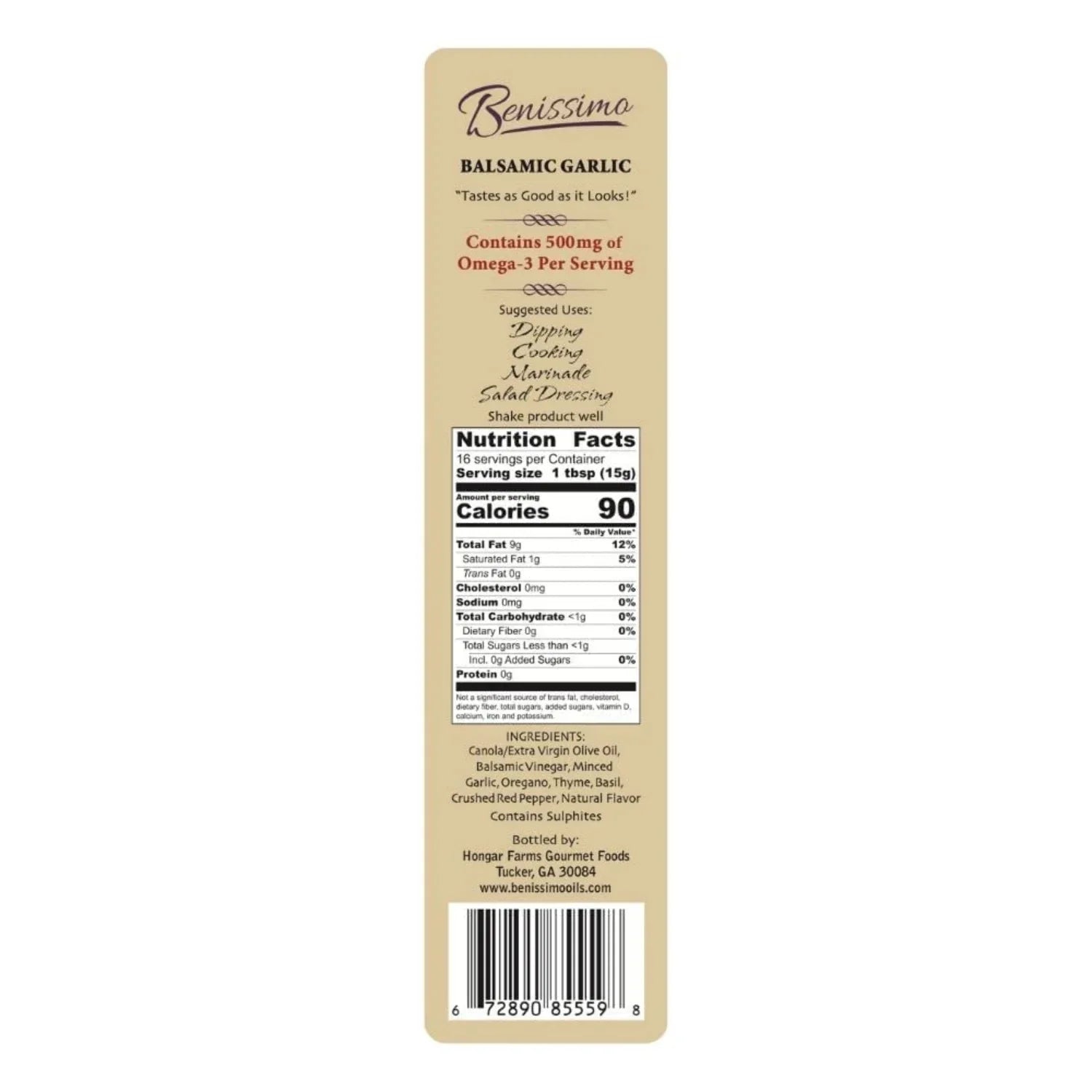 Benissimo Balsamic Garlic Infused Oil, 8.1 Fl Oz (3 Pack) O2151