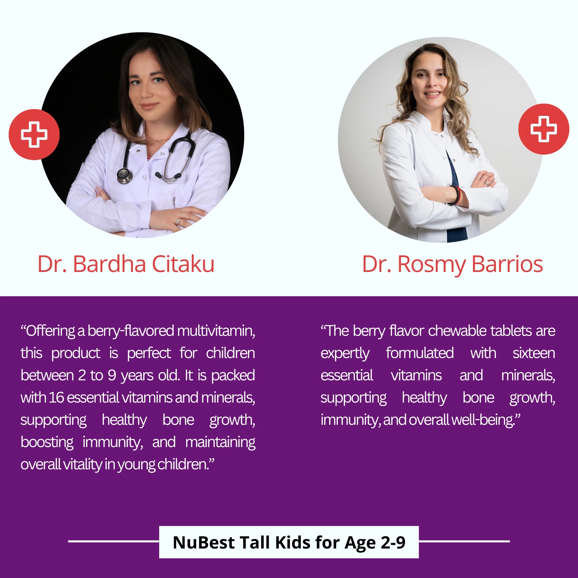 NuBest Tall 10+ & NuBest Tall Kidz Chewable Tablets Bundle F478746