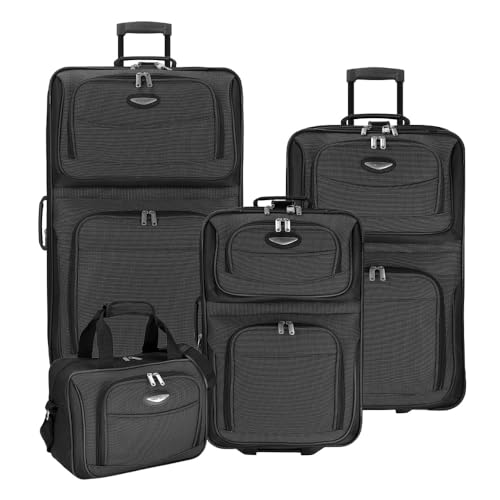Travel Select Amsterdam 4-Piece Softside Expandable Luggage Set, Gray V976