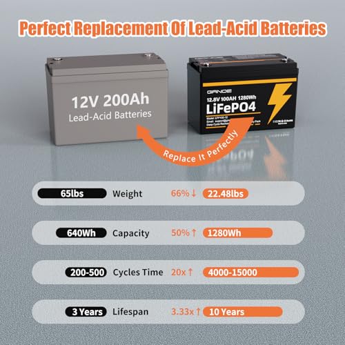 12V 100Ah LiFePO4 Battery Group 31 with Built-in 100A BMS G9732