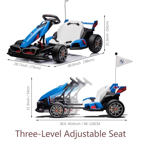 BMW Licensed 36V Electric Drift Go Kart for Kids, 7.5 MPH, Black W284