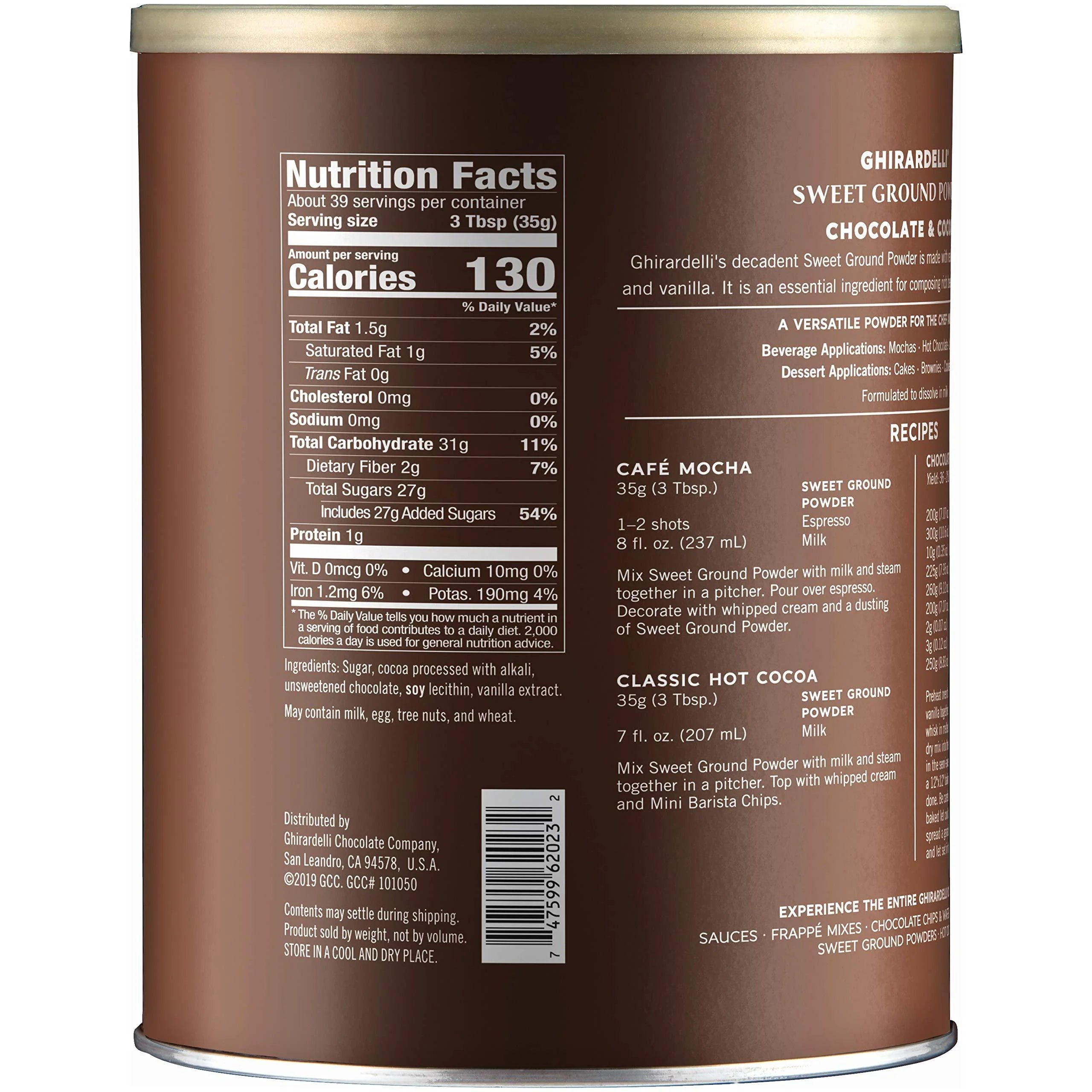 Ghirardelli Sweet Ground Chocolate & Cocoa Beverage Mix, 48 oz A33038