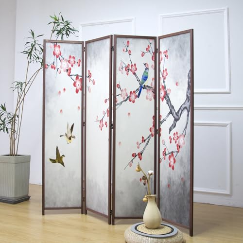 6 Panel Room Divider Screen, Double Faced, Mountain Landscape, 67" H x 94.5" W B114