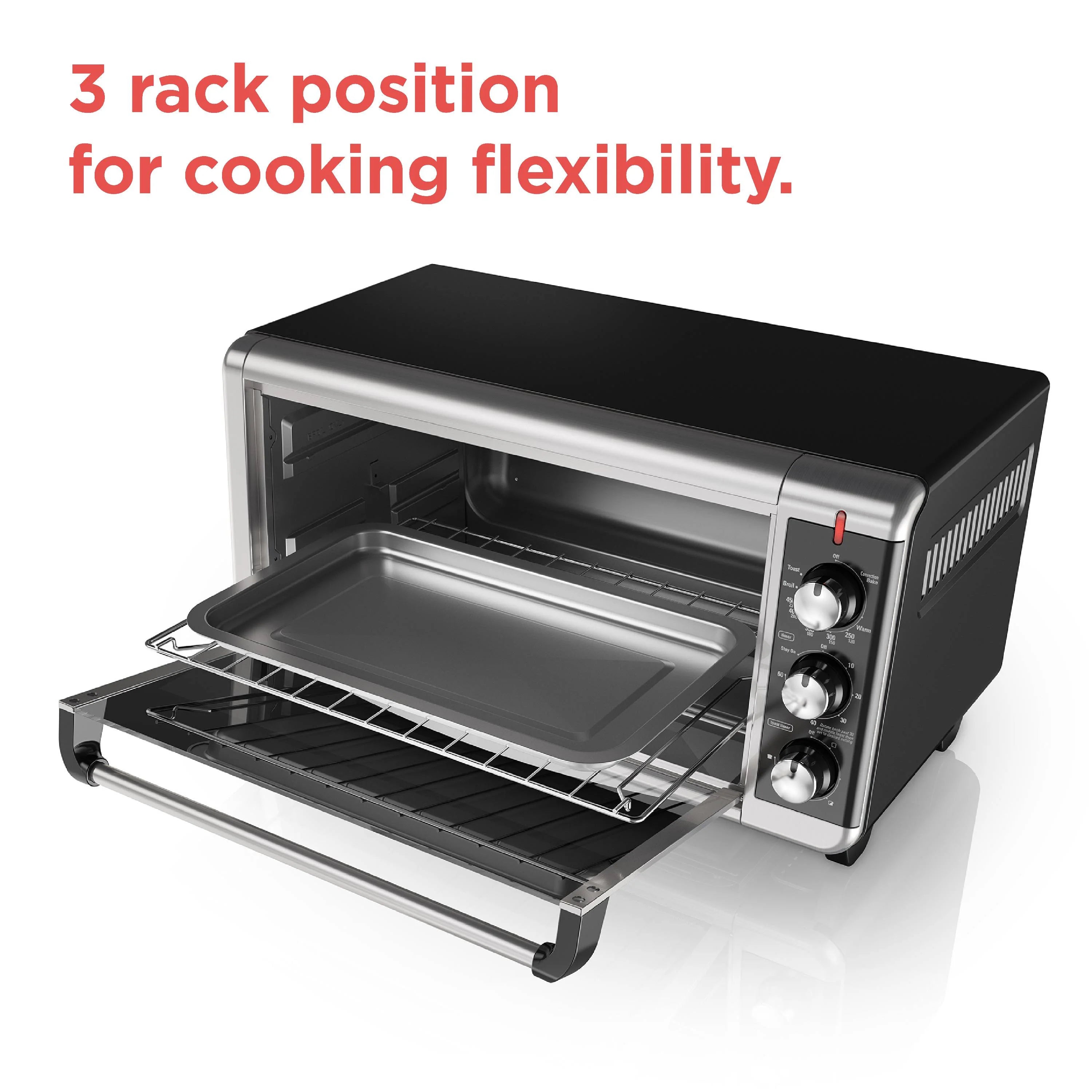 BLACK+DECKER 8 Slice Extra-Wide Stainless Steel Toaster Oven P334