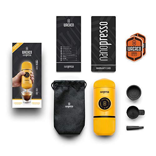 WACACO Nanopresso Portable Espresso Maker, 18 Bar Pressure, Manual Travel Coffee Maker F884
