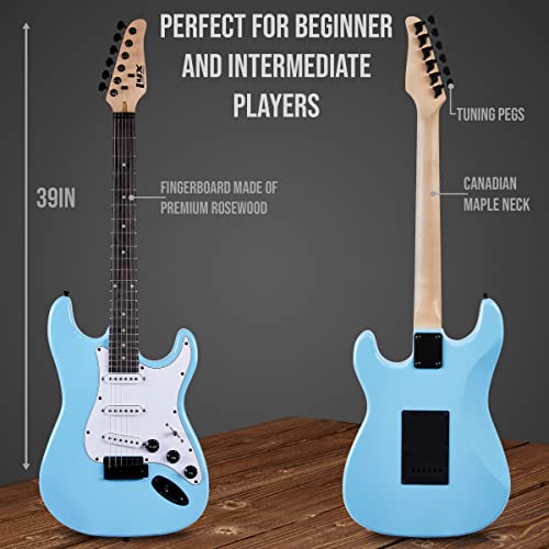 LyxPro Electric Guitar 39" Beginner Starter Kit with 20W Amp, Black B69338