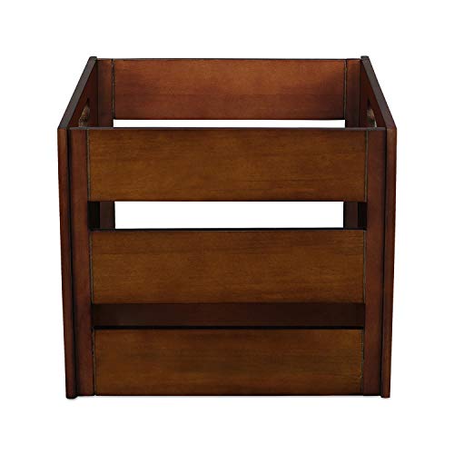 Victrola Wooden Record Crate Tabletop Vinyl Album Holder, Espresso P572466