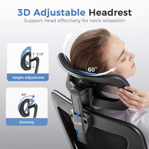 COMHOMA Ergonomic Big and Tall Gaming Chair 350 LBS with Lumbar Support, Black O381