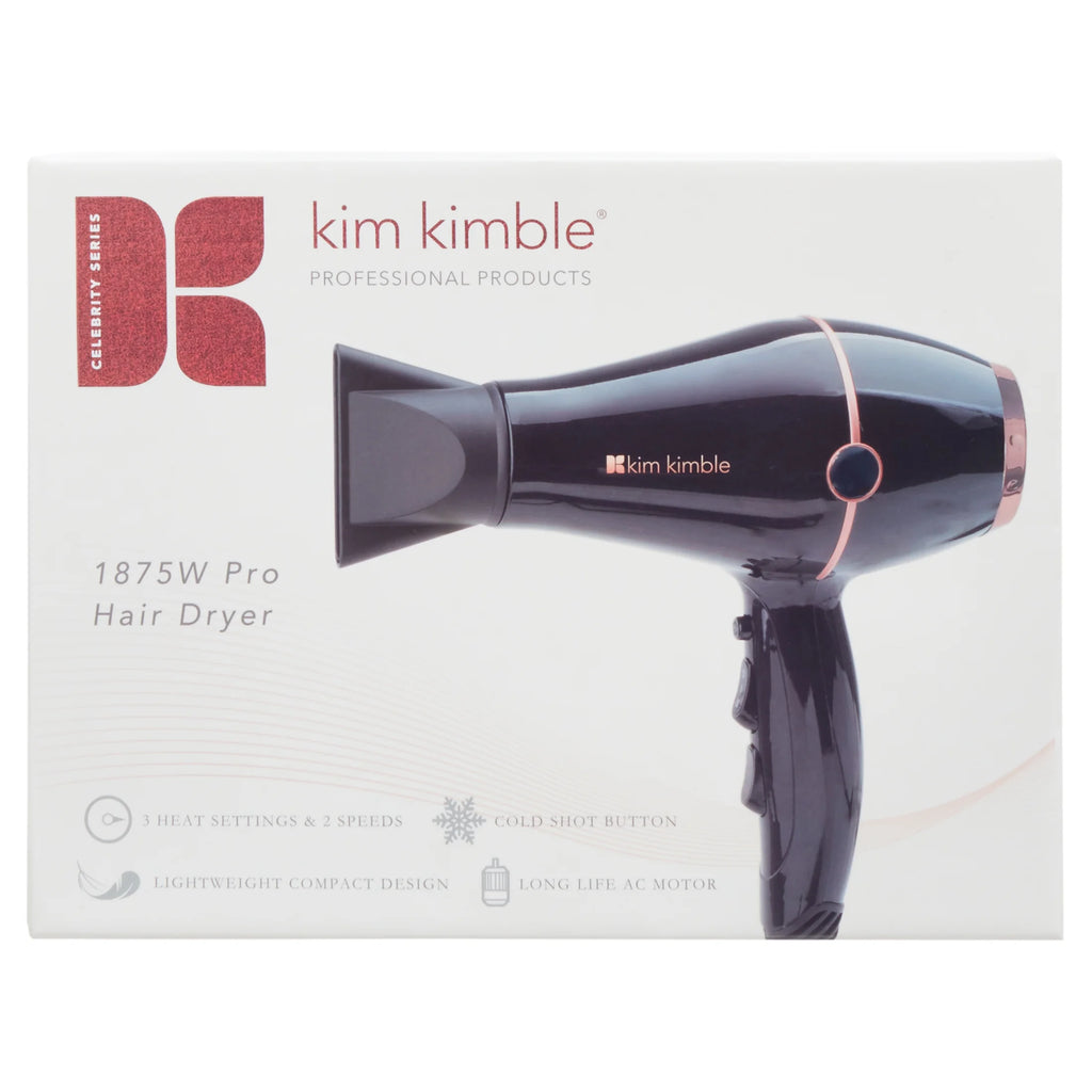 Kim Kimble Celebrity Series Ultra-Light 1875W Pro Hair Dryer, Black & Rose Gold T8431
