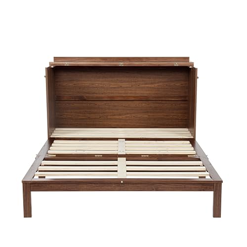 Queen Murphy Bed with Desk and Removable Shelves, USB Port, White H566492