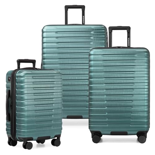 U.S. Traveler Boren Polycarbonate Hardside Carry-on Suitcase with 8 Spinner Wheels, Teal, 22-Inch S2578