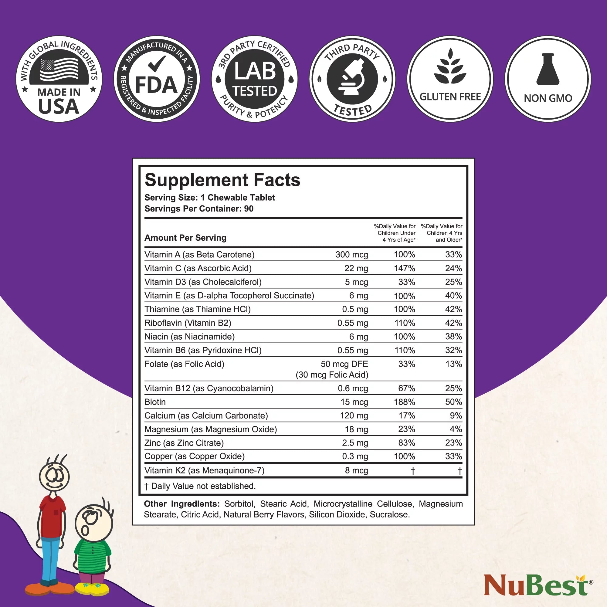 NuBest Tall 10+ & NuBest Tall Kidz Chewable Tablets Bundle F478746