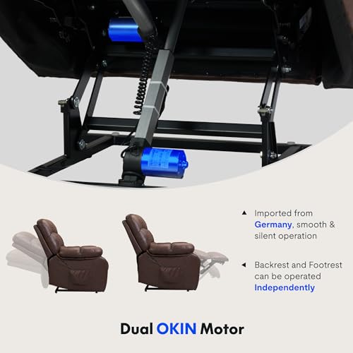 FLEXISPOT XL31 Power Lift Recliner Chair for Elderly, Electric Massage & Heat, PU Leather, Black C786106