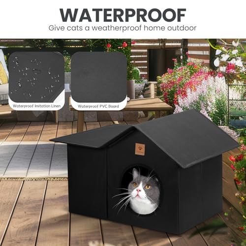 Weatherproof Insulated Outdoor Cat House with Waterproof Oxford Fabric U8928