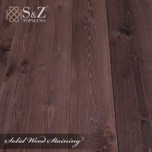 S&Z TOPHAND® 20 in x 84 in Elephant Gray British Brace Knotty Barn Door with 4FT Sliding Hardware Kit G149446