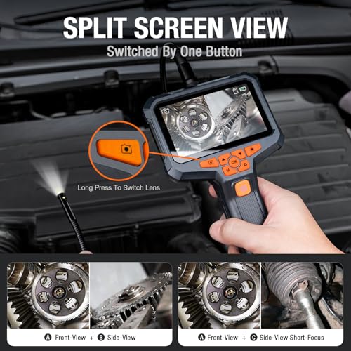 Teslong 50FT Sewer Camera, Dual Lens Borescope with Light, 4.3" HD Inspection Camera E781