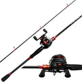 Kilitn Fishing Rod and Reel Combo, Baitcasting, 6-7 Foot 2-Piece, Carbon Fiber Rod with EVA Handle V159940