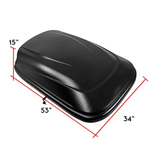 DNA MOTORING Rooftop Cargo Box Lockable Car Top Storage Case 110 Lbs Textured Black P1853